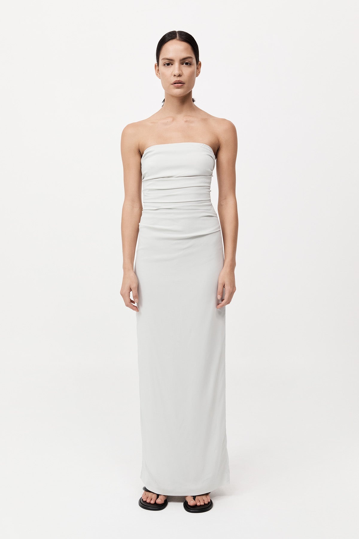 Strapless Tie Back Dress - Silver - 2