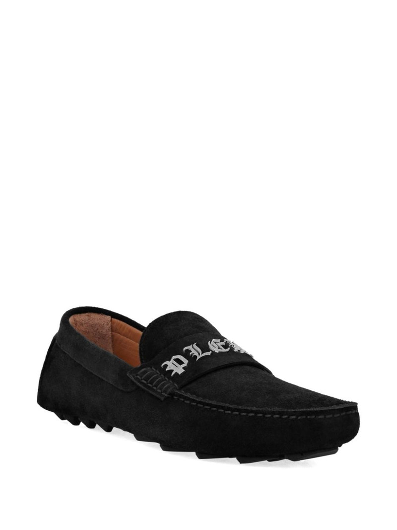 PHILIPP PLEIN logo-plaque suede loafers outlook