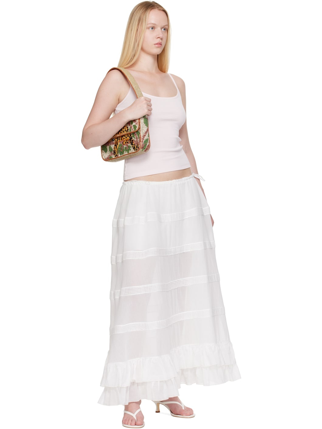 Beige Tommy Beaded Bag - 4