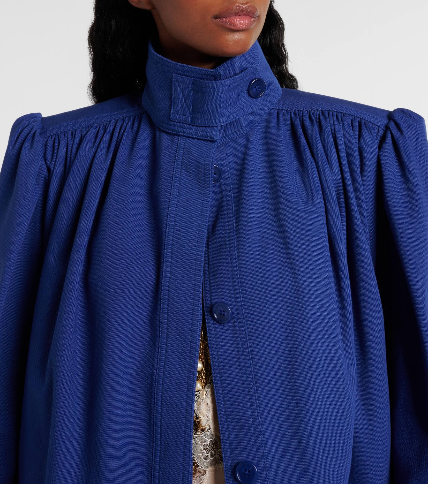 Gathered cotton canvas jacket - 4