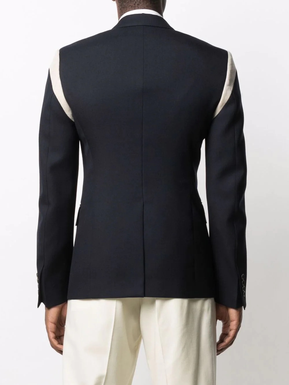 panelled wool blazer - 4