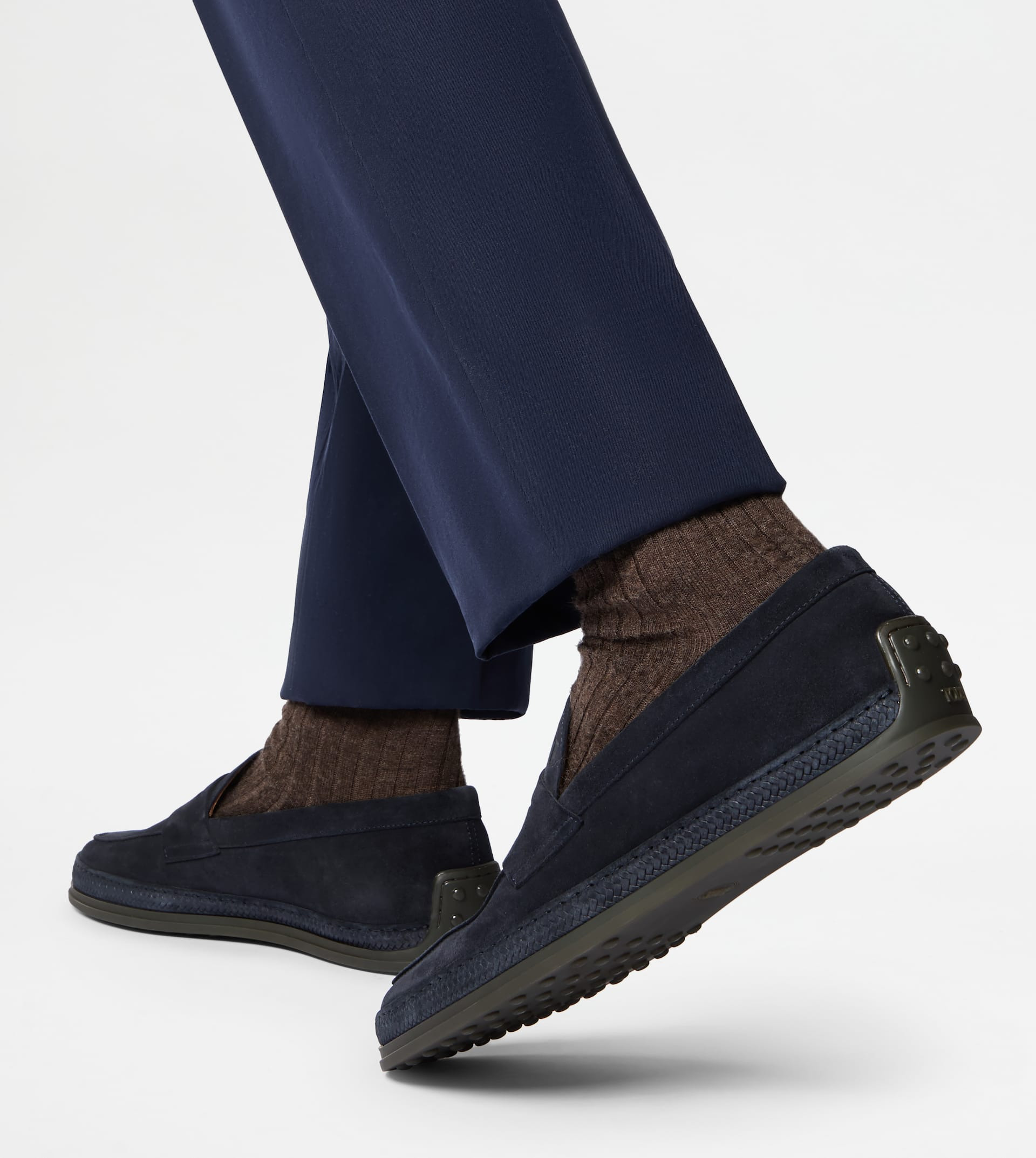 LOAFERS IN SUEDE - BLUE - 6