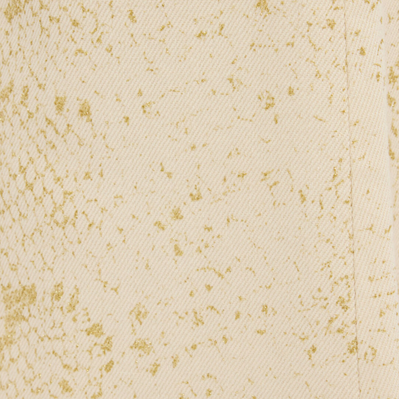 White Flared Jeans with Gold Python Motif 5
