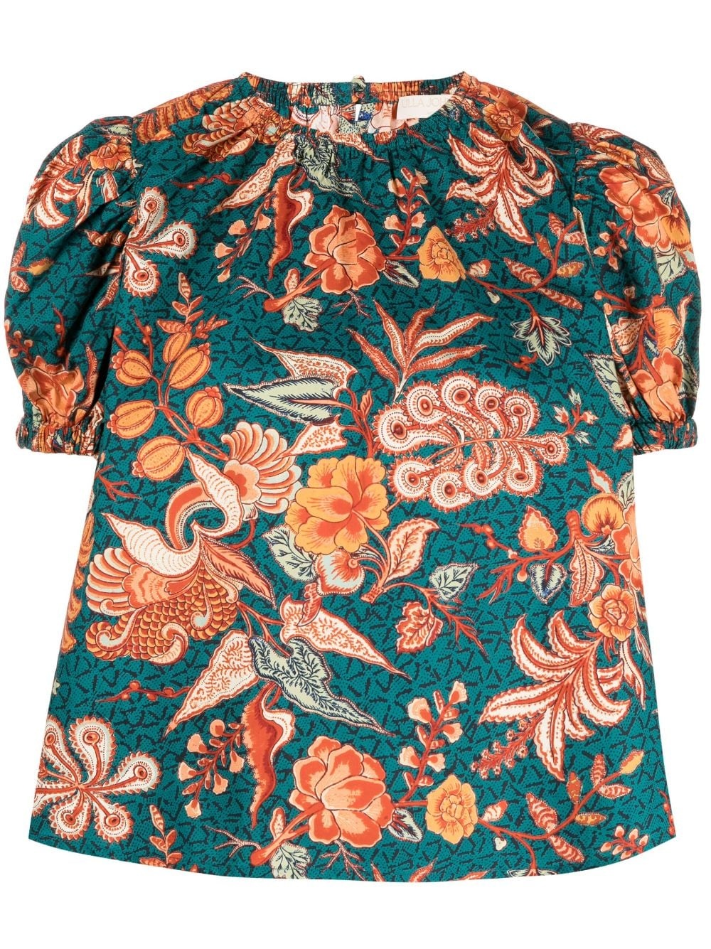 Frances floral-print cotton blouse - 1