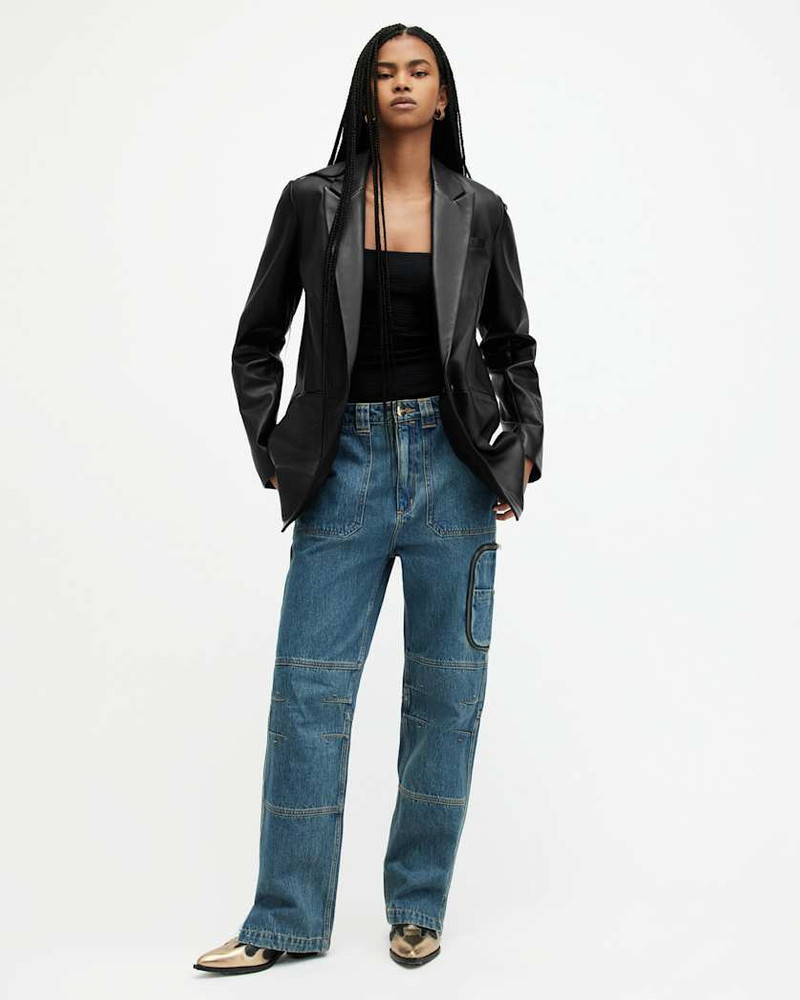 DERI SINGLE BREASTED LEATHER BLAZER 4