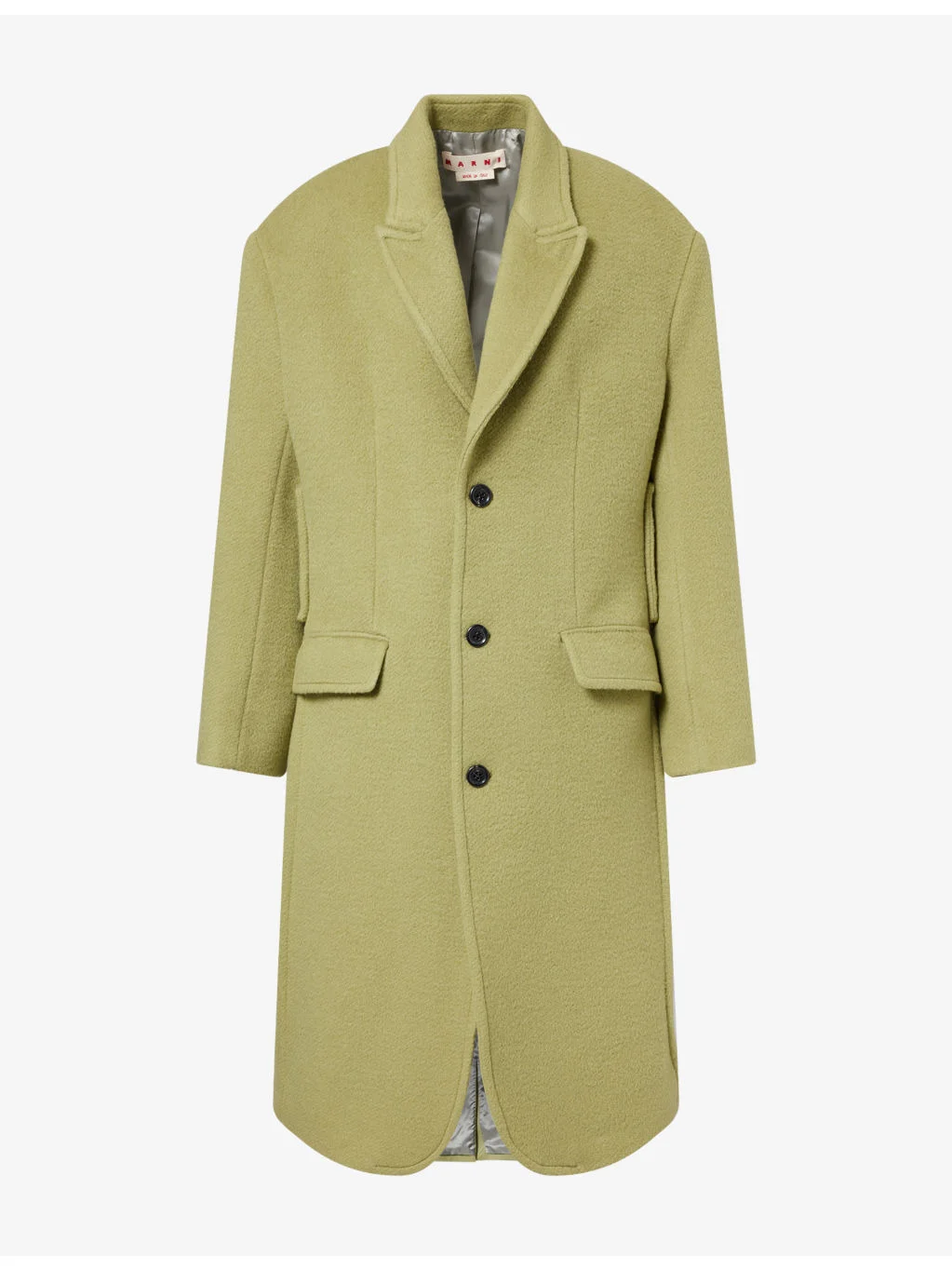Single-Breasted Wool-Blend Coat - 1