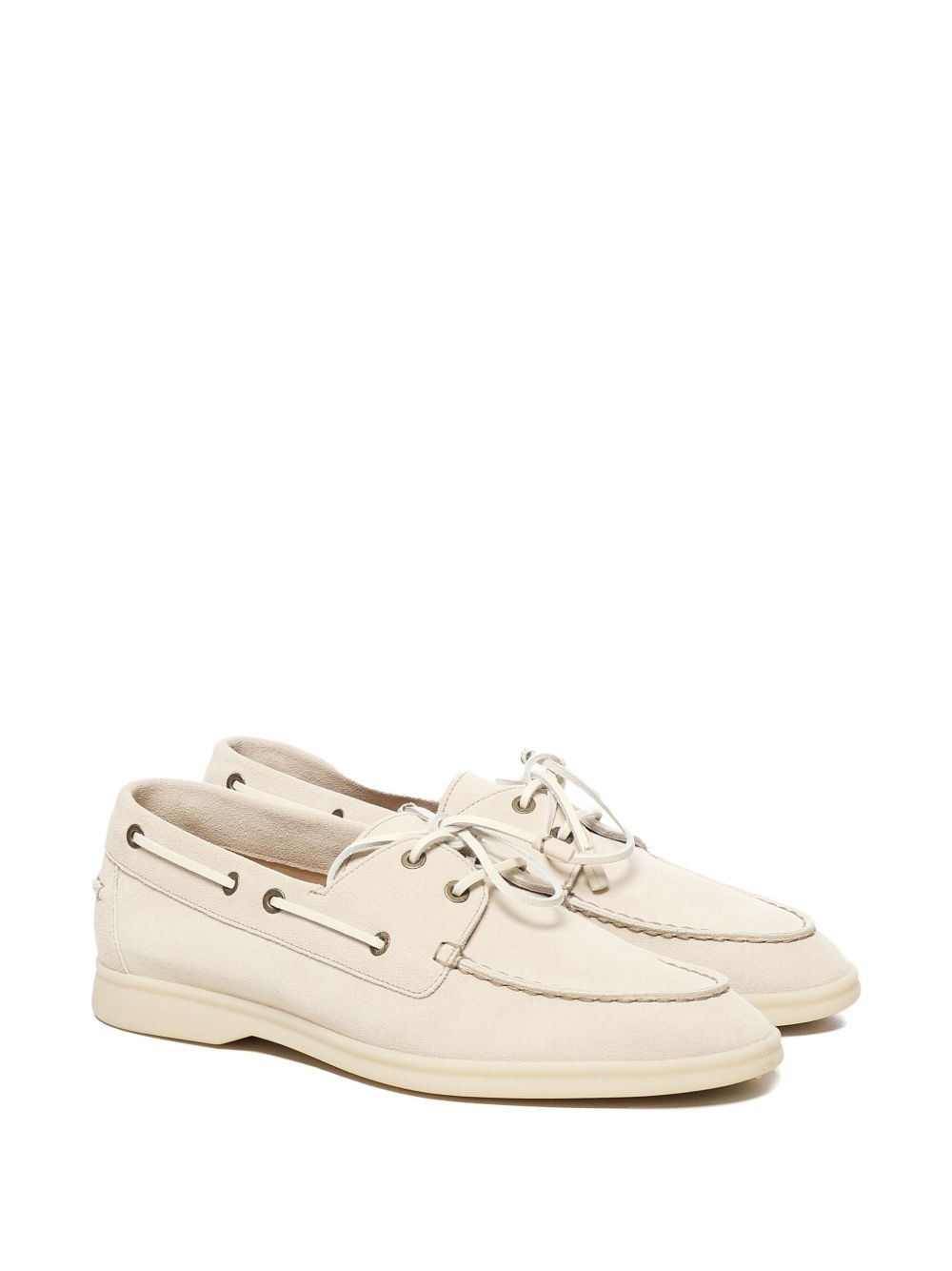 leather lace-up boat shoes - 2
