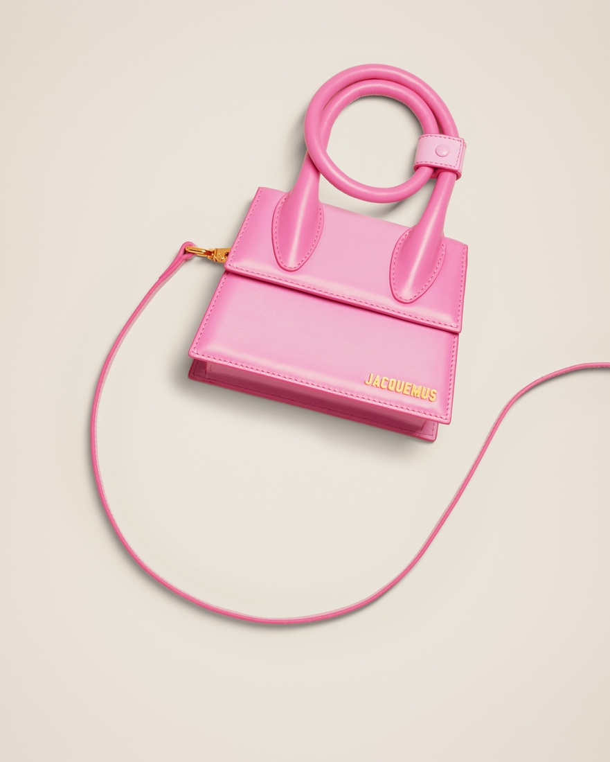 Jacquemus Pink Suede Le Chiquito Noeud Bag