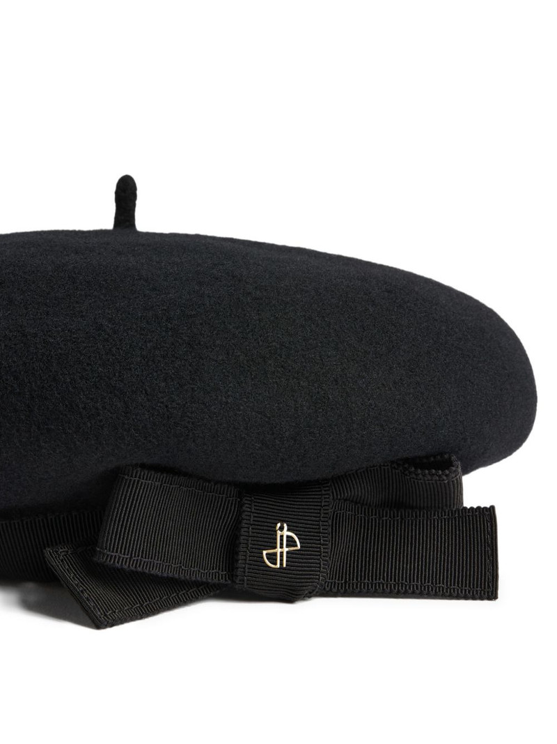 PATOU grosgrain-bow wool beret outlook