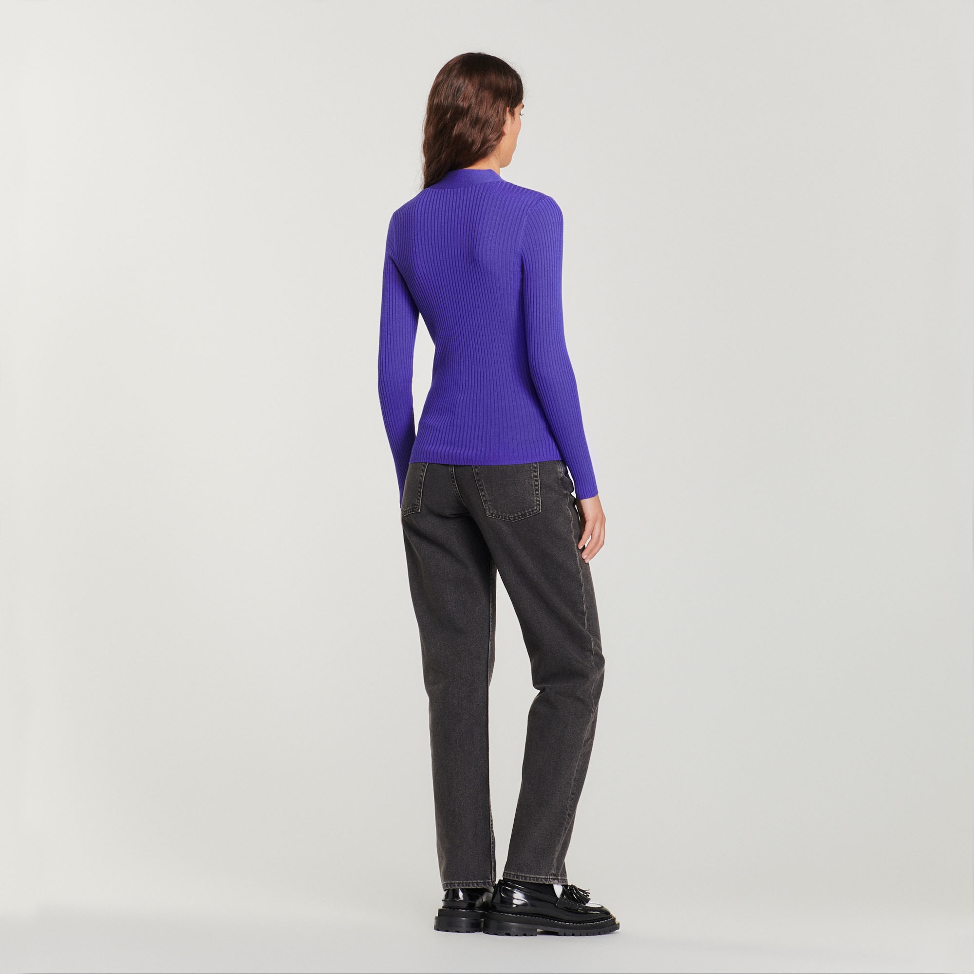 Fine ribbed knit cardigan - 6
