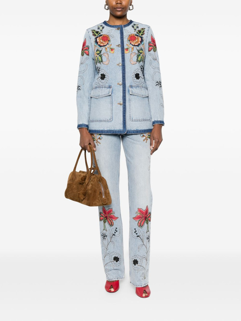 Valentino floral-embroidery jeans outlook