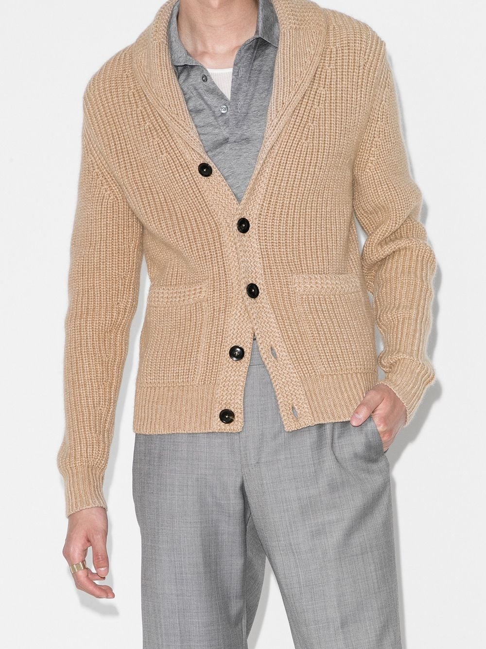 shawl-collar cardigan - 2