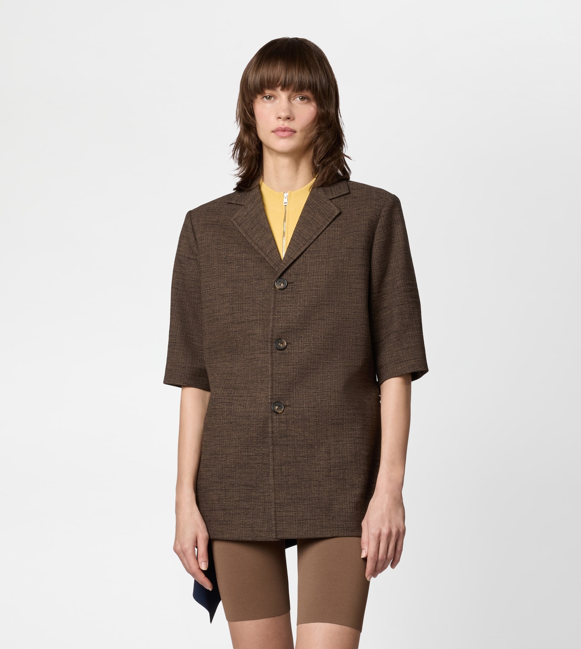 COTTON BLEND JACKET - BROWN - 4