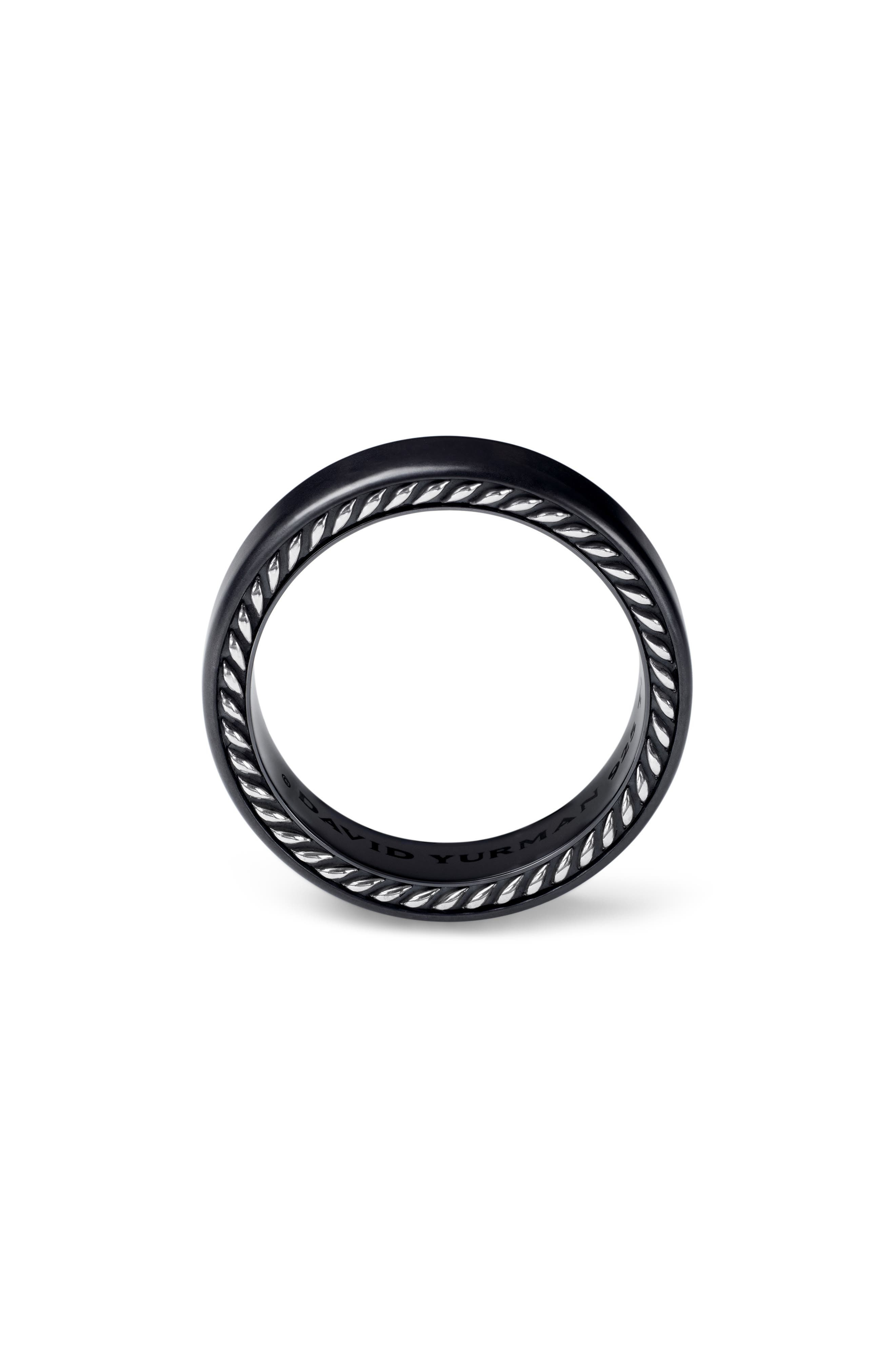 David Yurman 'Streamline' Band Ring in Black Titanium/Silver at Nordstrom - 6
