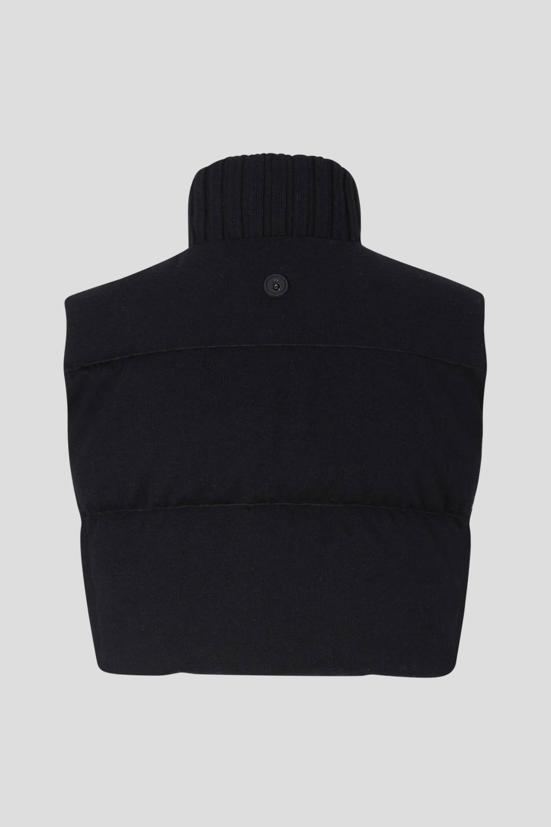 MIANI PURE NEW WOOL AND DOWN WAISTCOAT IN NAVY BLUE - 4