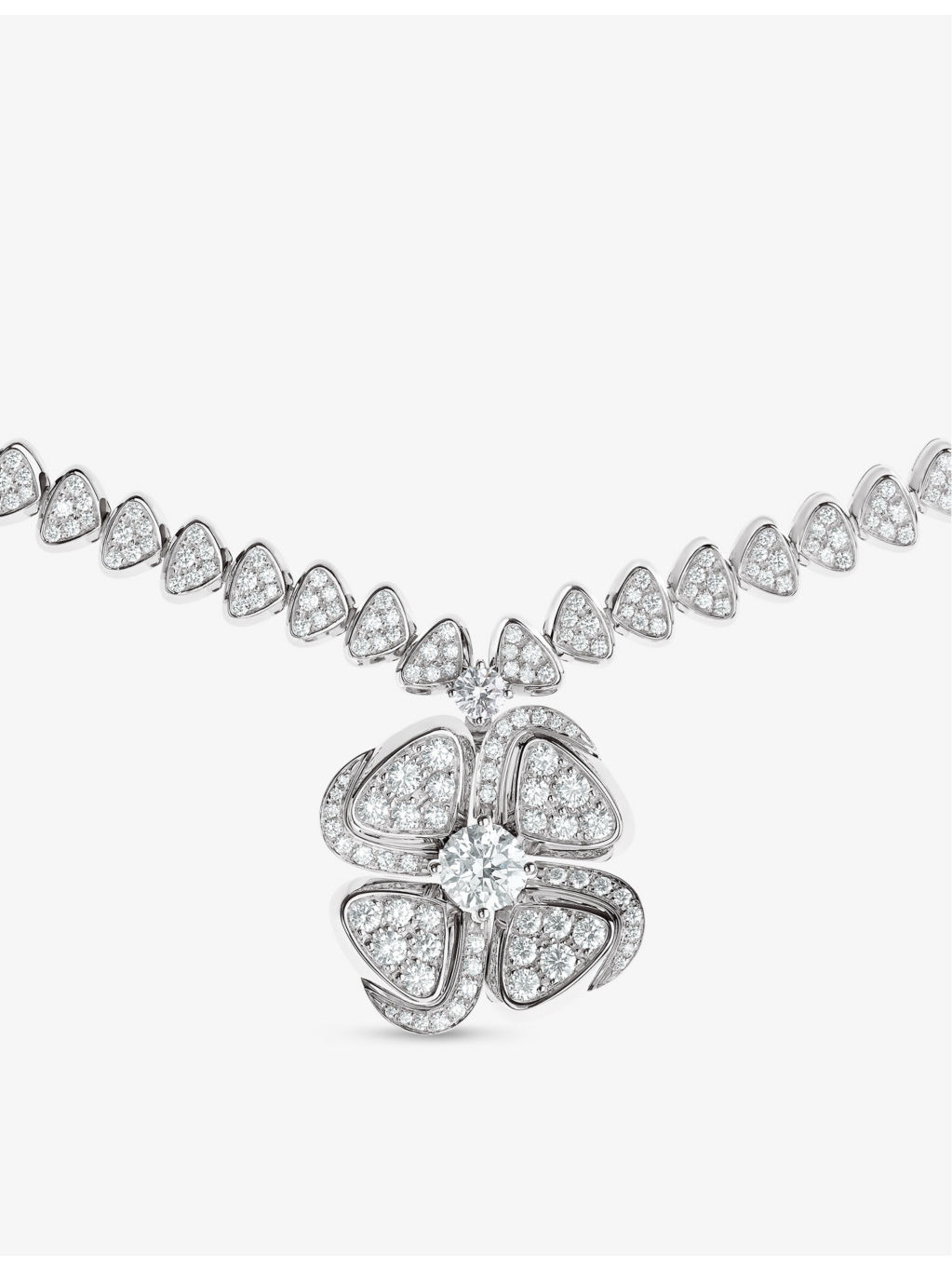 Fiorever 18ct white-gold and 4.95ct brilliant-cut diamond necklace - 3