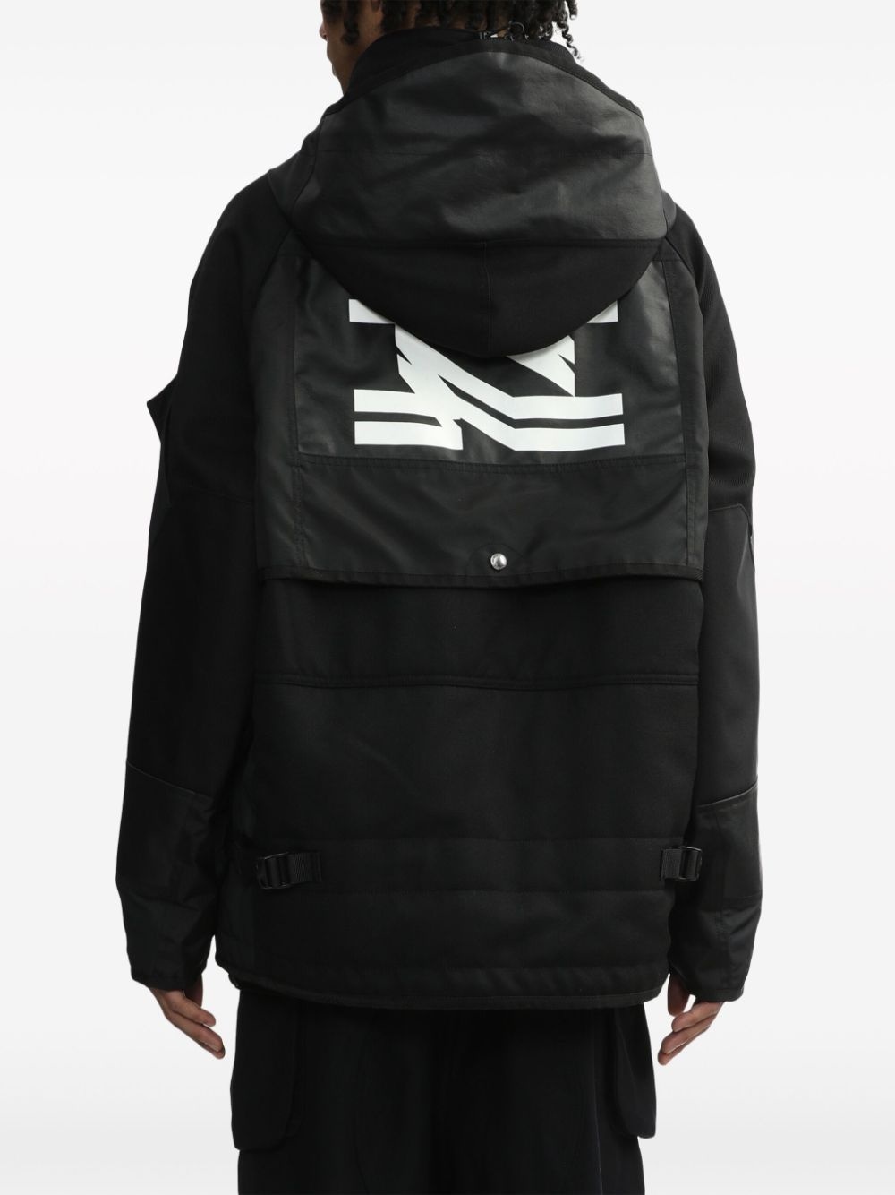 logo-print hooded jacket - 4