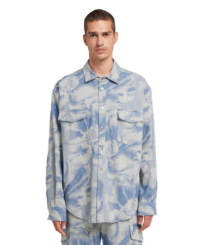 MSGM Jacquard fabric pocketed shirt with large daisy design outlook
