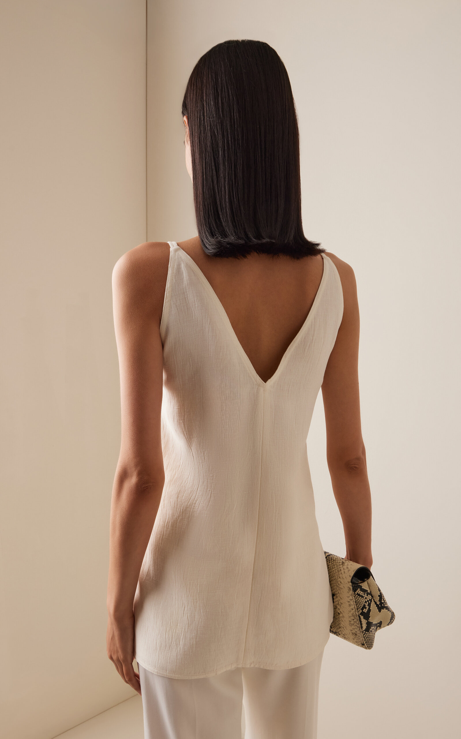 Mitchell Cotton-Linen Top ivory - 4