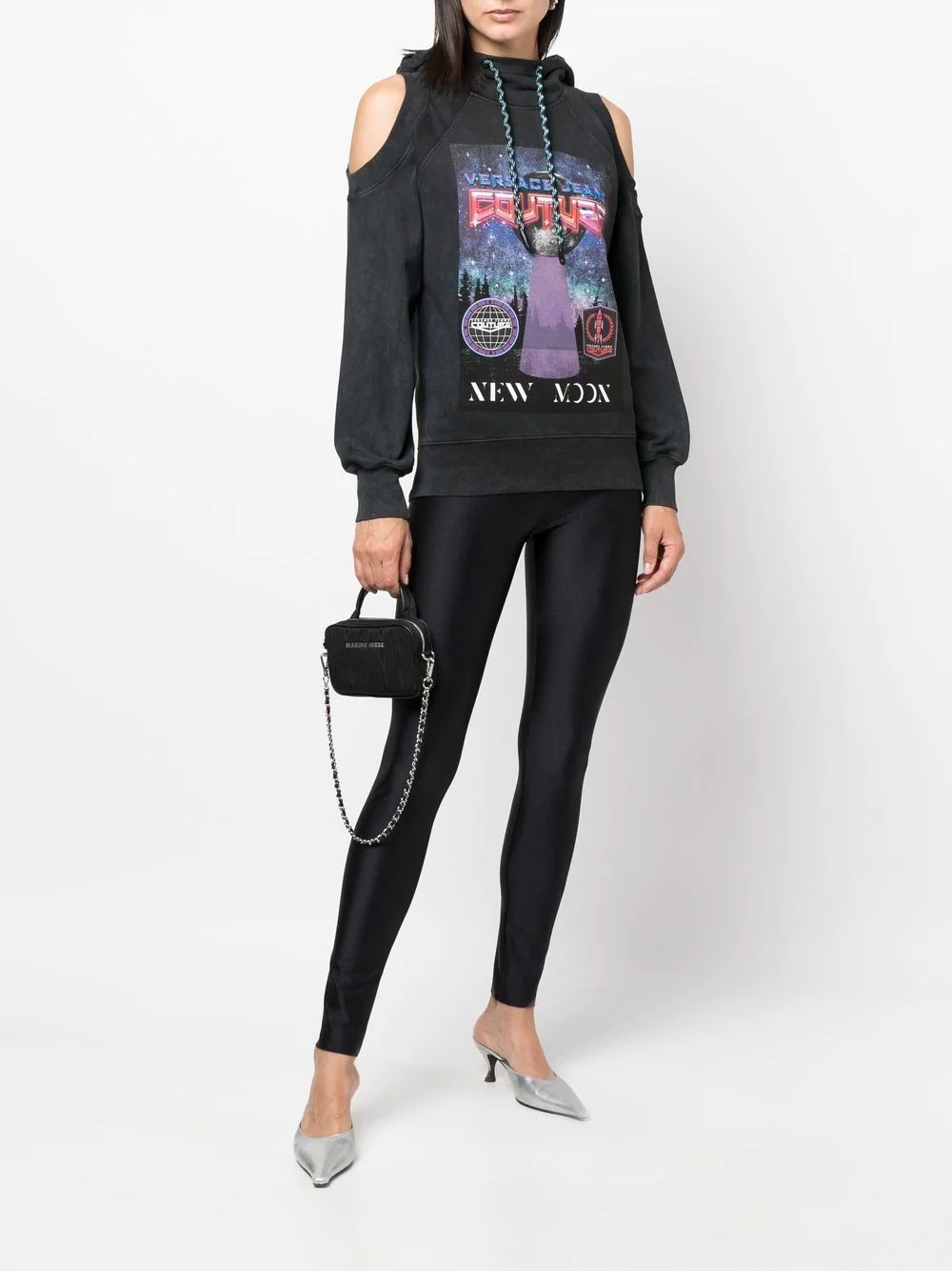 cut-out sleeve hoodie - 2