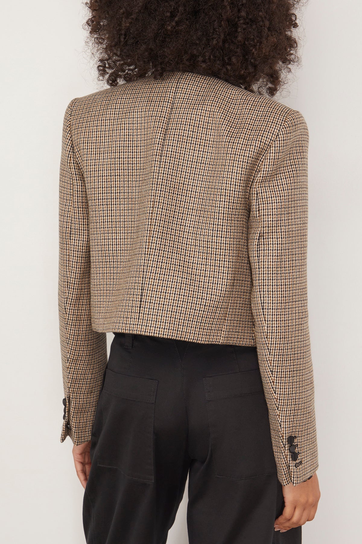 Graphic Elegance Jacket in Pepita Mix Khaki - 4