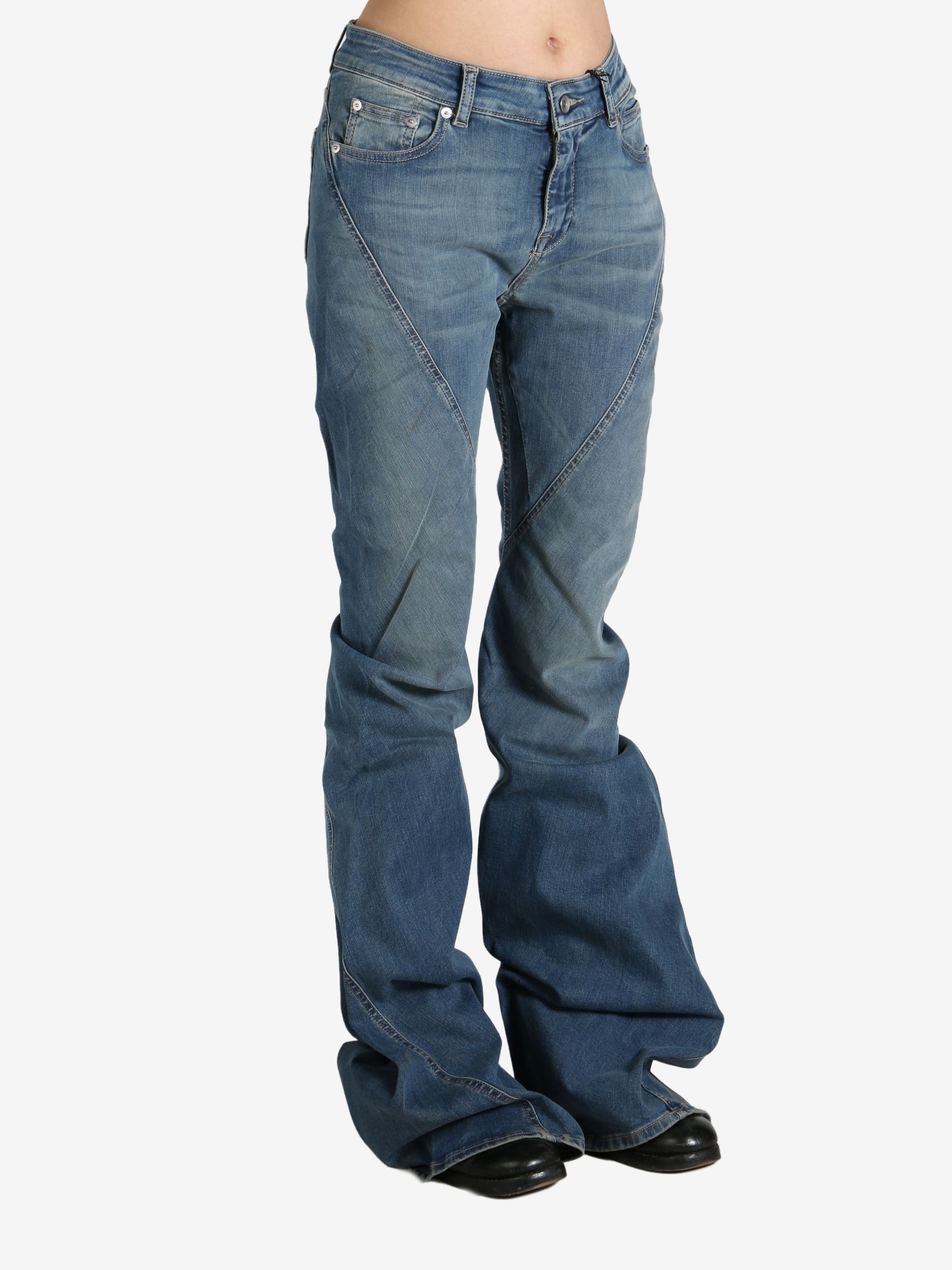 RICK OWENS DRKSHDW - Women Denim Bias Bootcut Jeans - 2