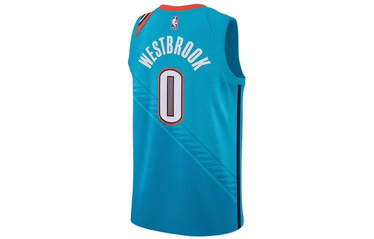 Nike NBA Russell Westbrook City Edition (Oklahoma City Thunder) Swingman Jersey Blue AJ4632-445 - 2