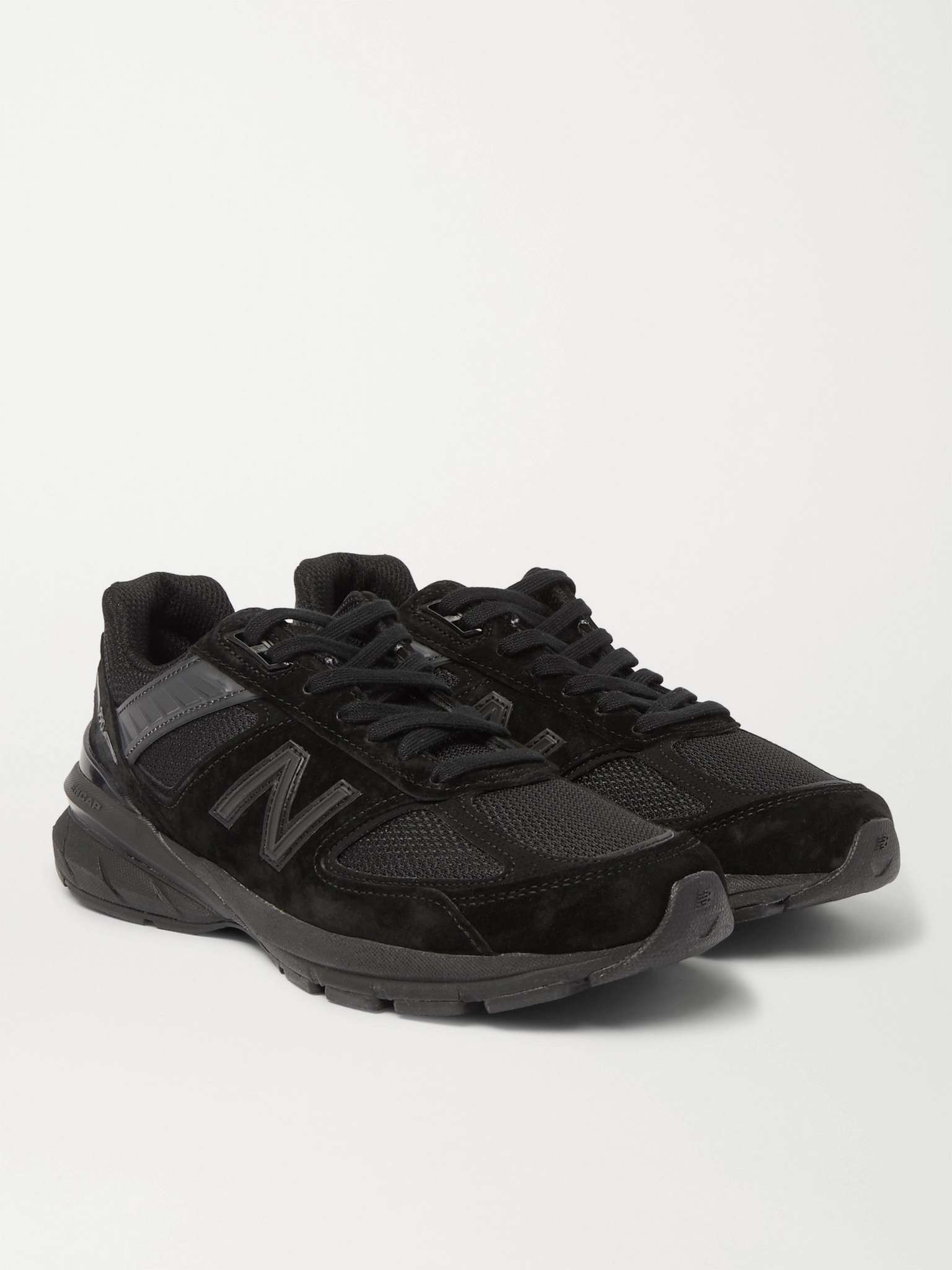 M990v5 Rubber-Trimmed Suede and Mesh Sneakers - 4