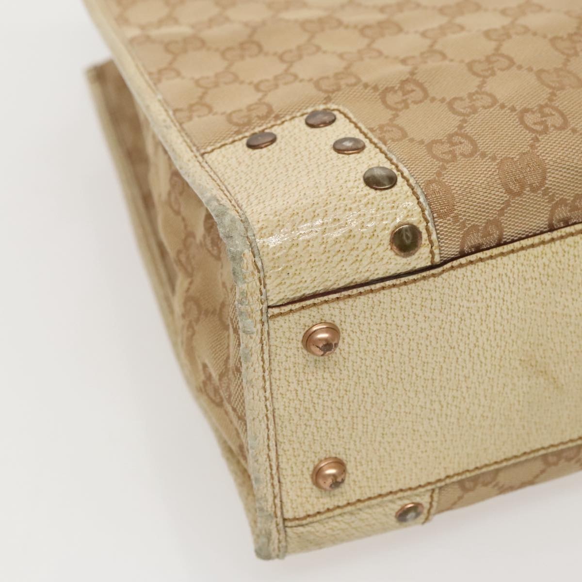 GUCCI GG Canvas Tote Bag Beige Gold - 14