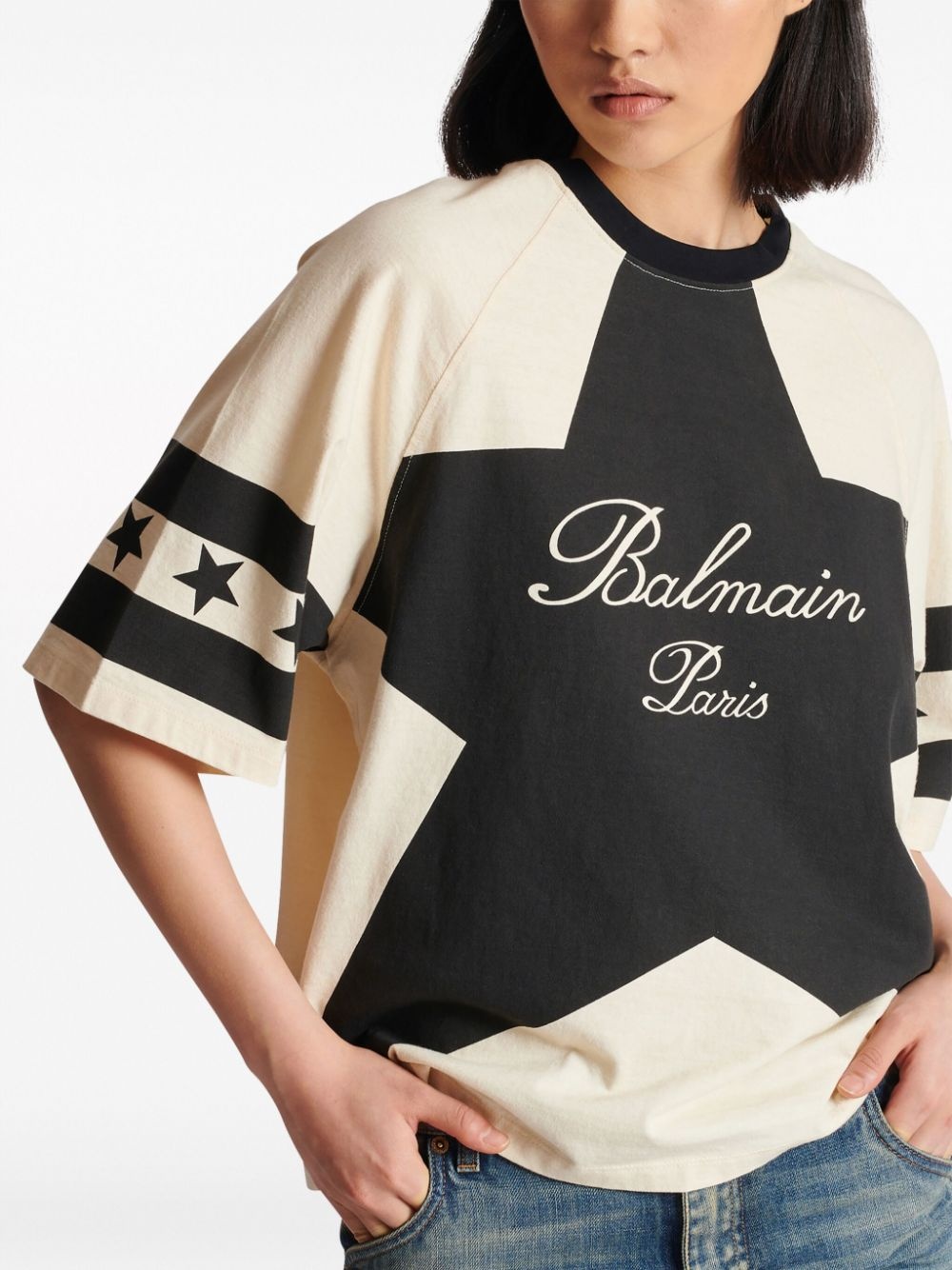 Balmain Logo Cotton T Shirt - 5
