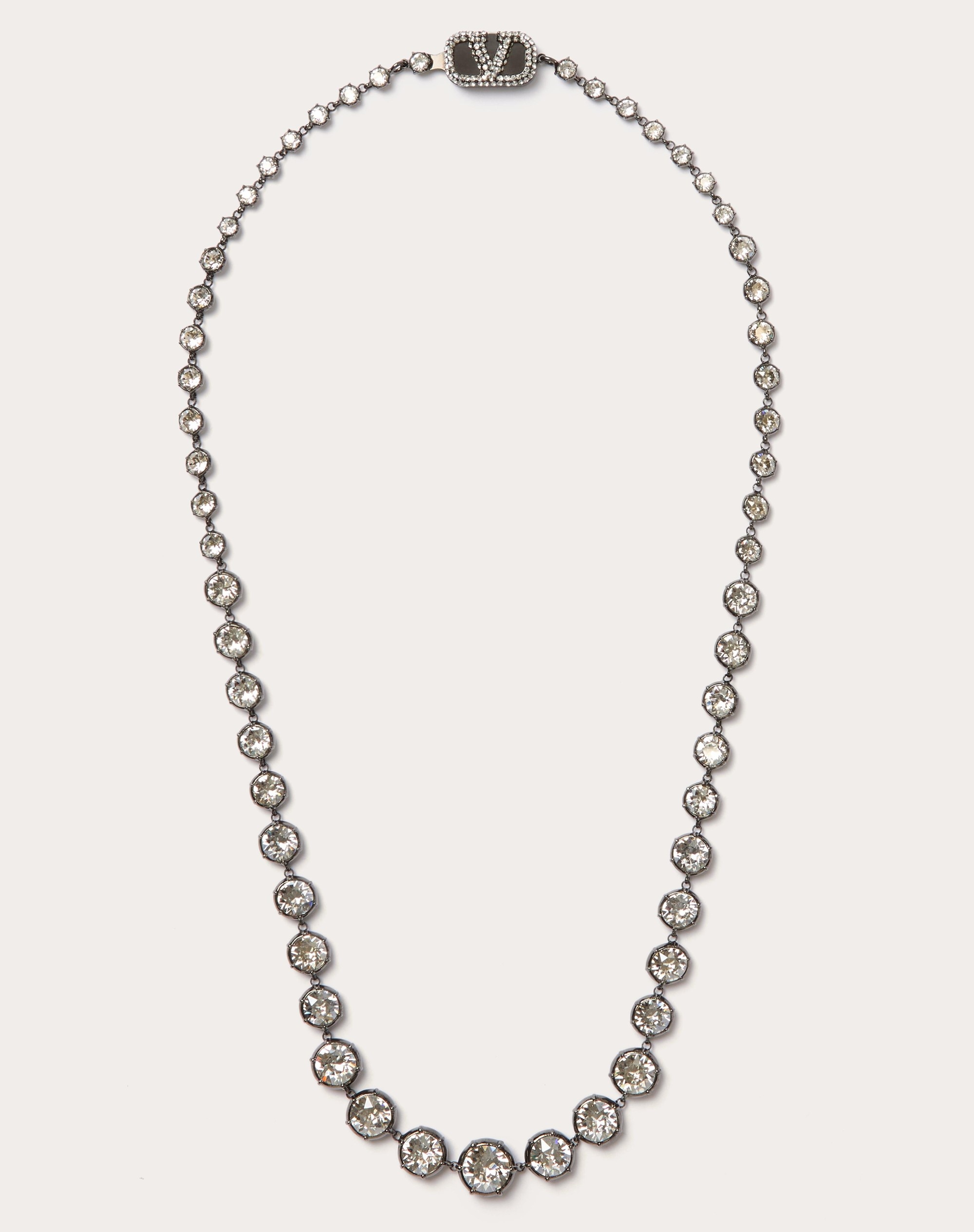 VLOGO SIGNATURE METAL AND SWAROVSKI® CRYSTAL NECKLACE - 1