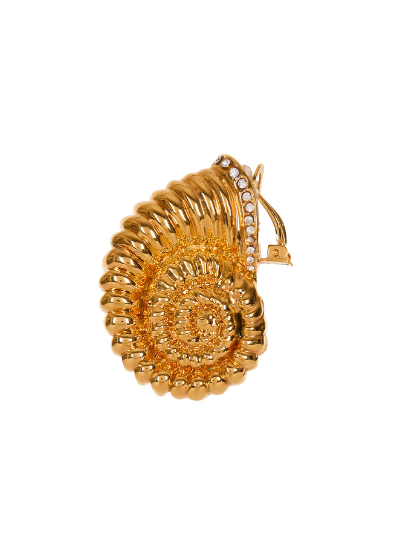 Balmain Snail brass and rhinestone earrings outlook