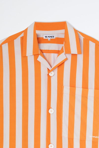 SUNNEI SHORTSLEEVED ORANGE & WHITE NYLON SHIRT outlook