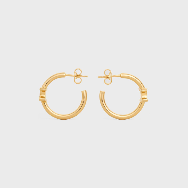 Triomphe Asymmetric Hoops in Brass with Gold Finish 3
