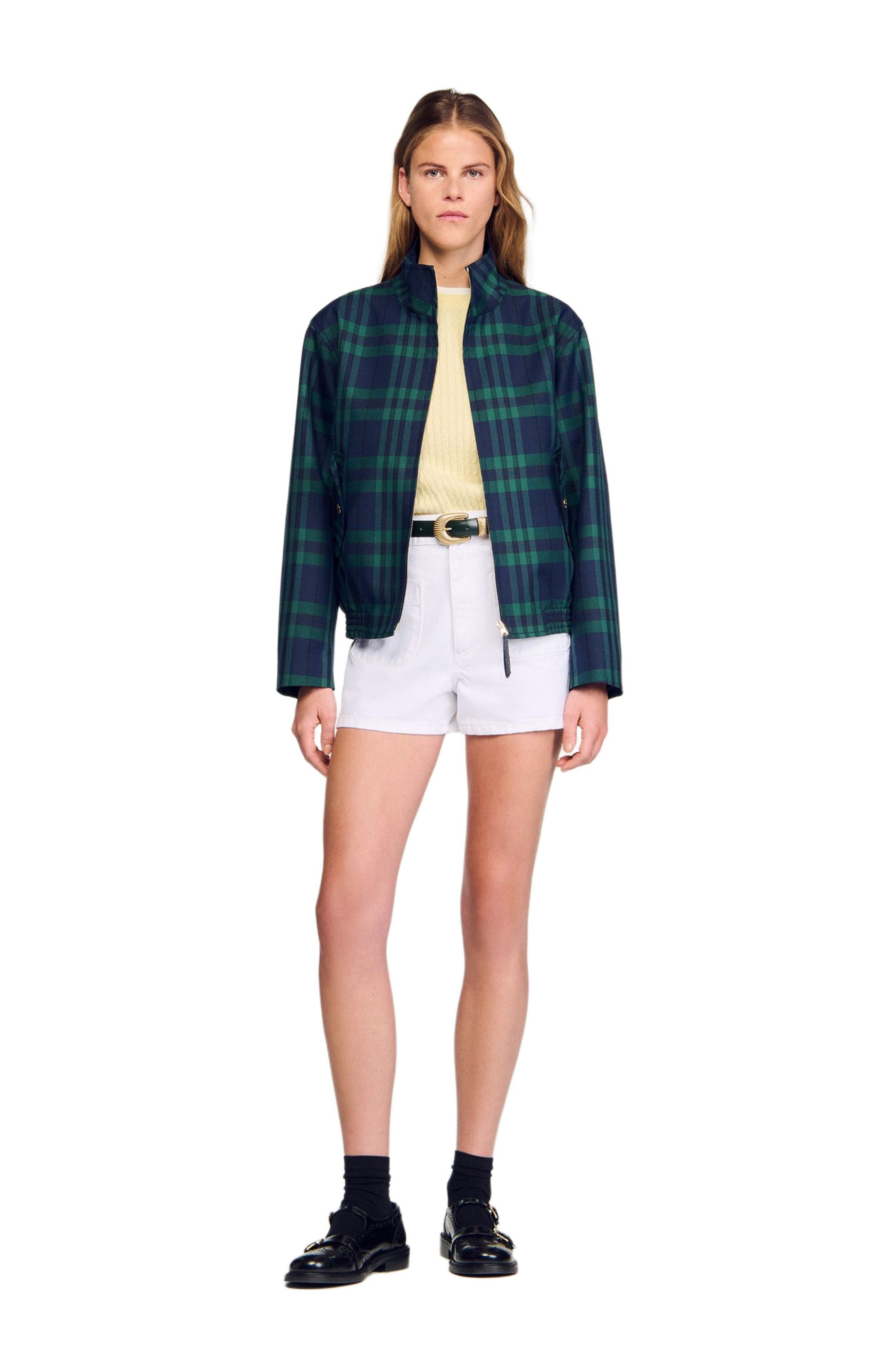 SANDRO Checked jacket in Green /Blue at Nordstrom - 6