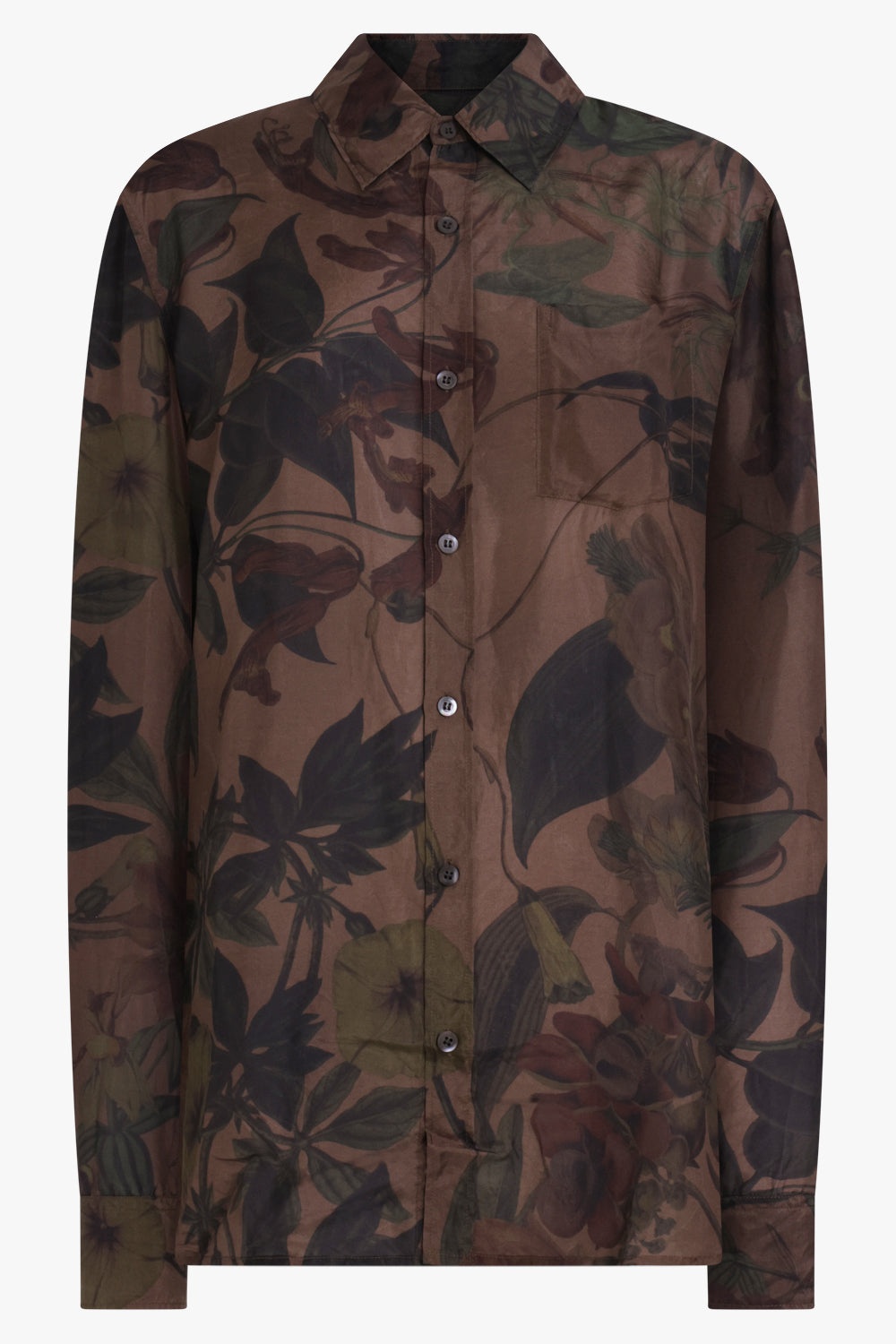 CORBINO LIGHTWEIGHT PRINTED SHIRT | BROWN - 1