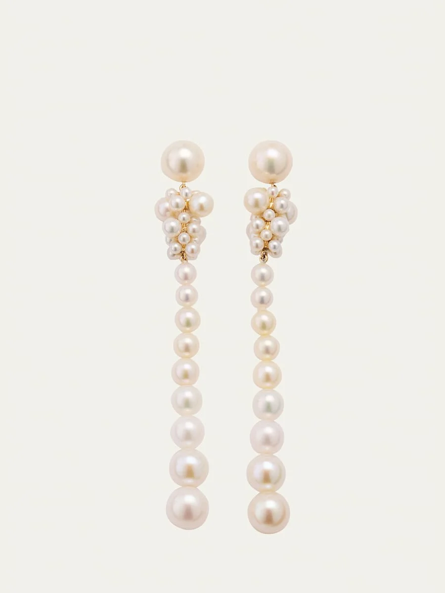 14K Recycled Gold Colona Earrings with Freshwater Pearls - 1