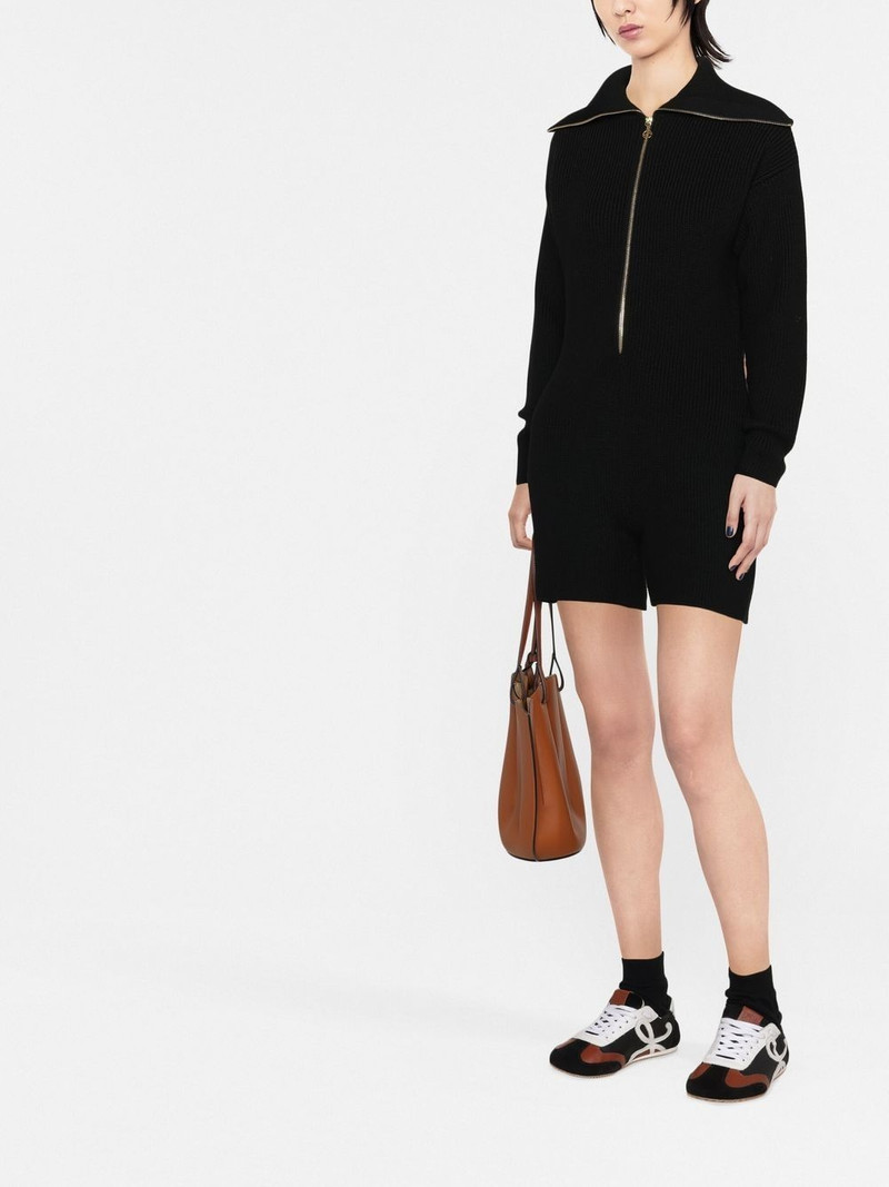 PATOU ribbed-knit long-sleeved playsuit outlook