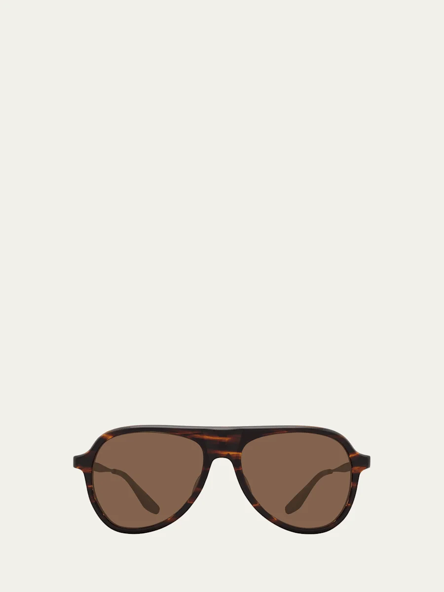 Men's Acetate and Titanium Aviator Sunglasses - 1