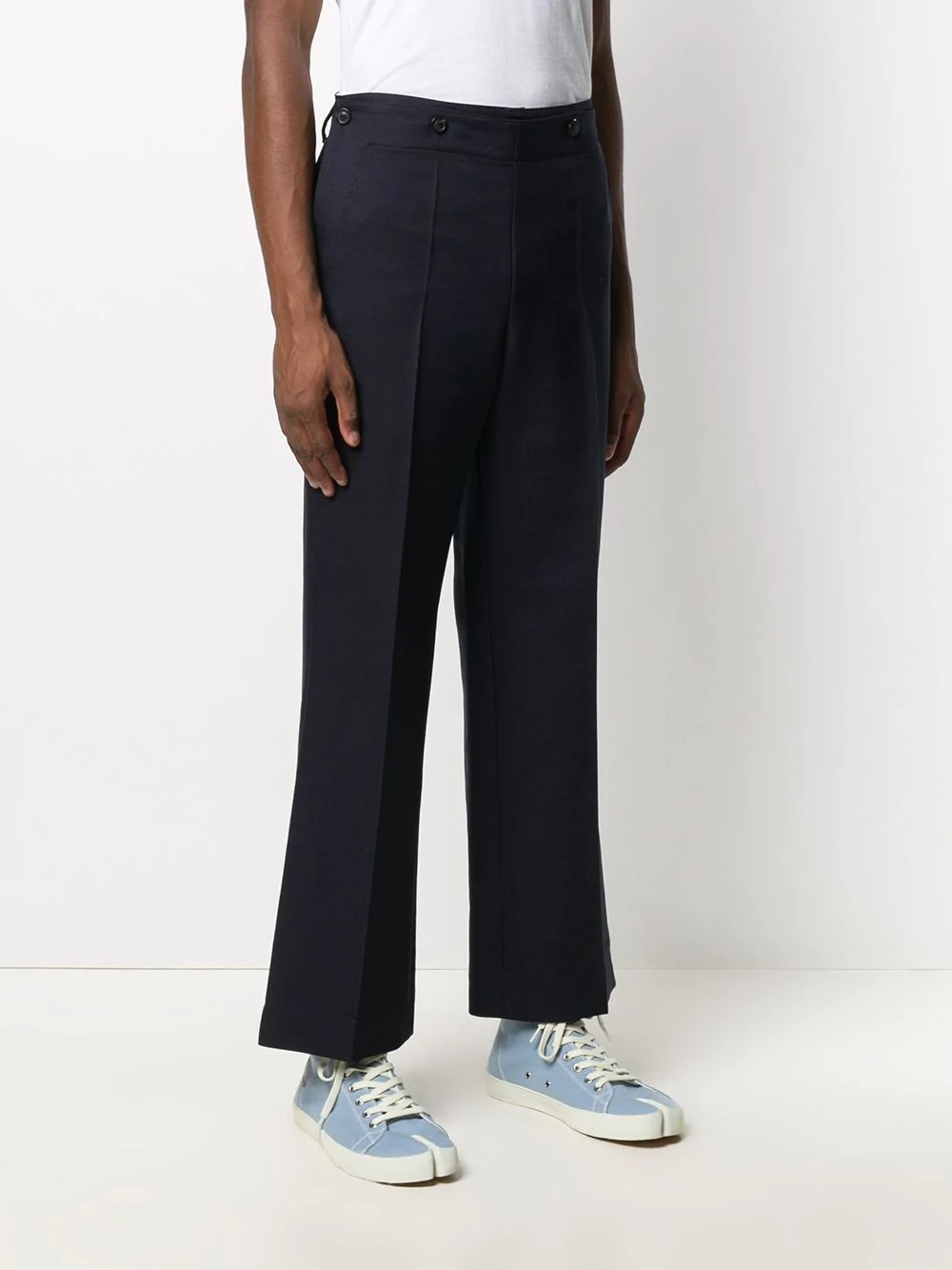 twill hem detail trousers - 3