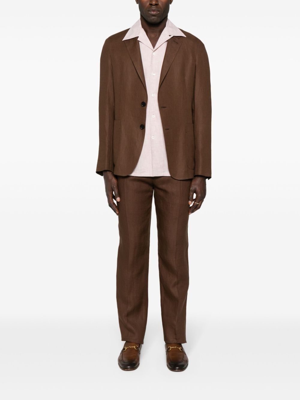 Oasi tapered-leg linen trousers - 2