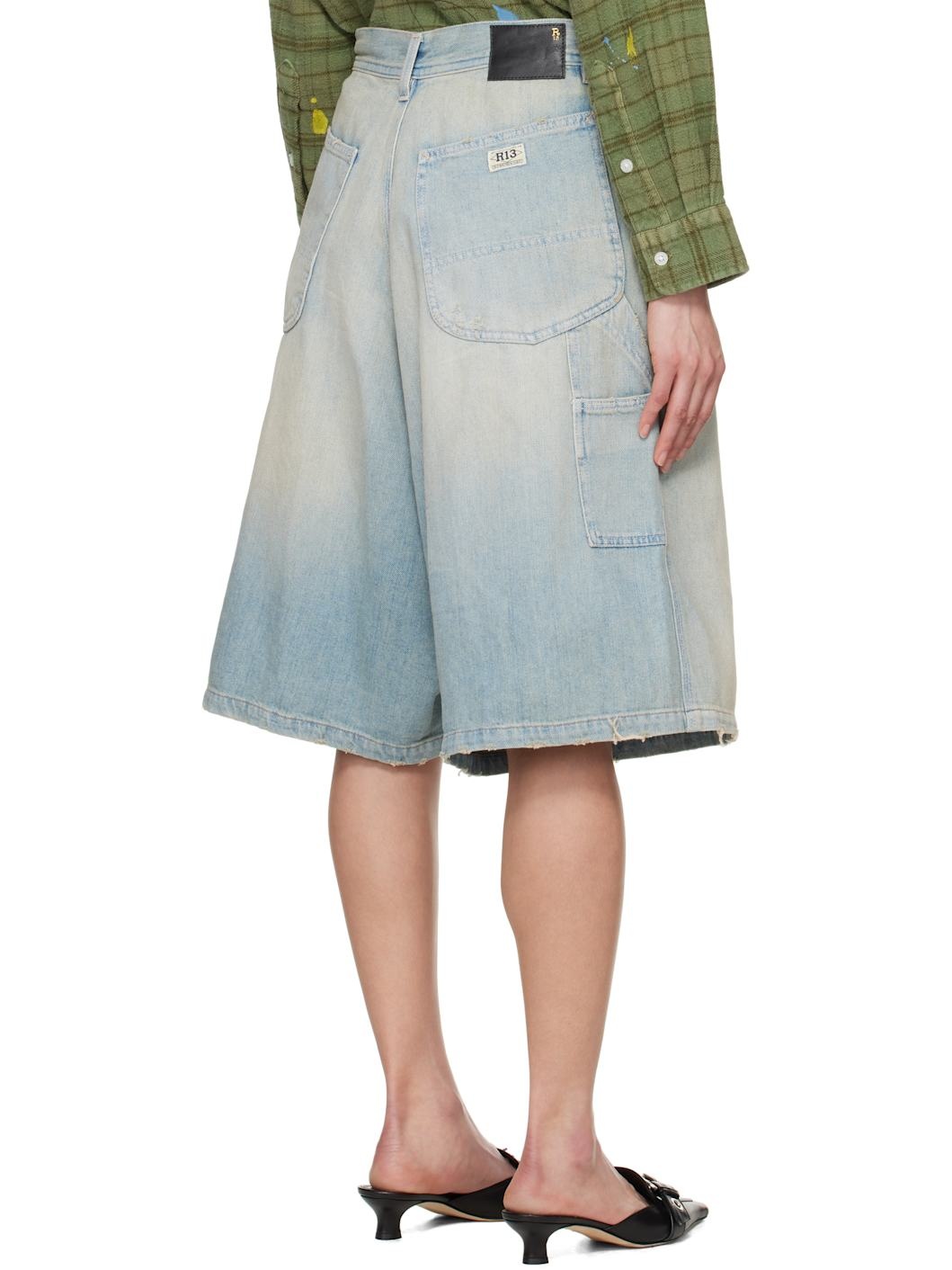 Blue Baggy Jesse Carpenter Denim Shorts - 3