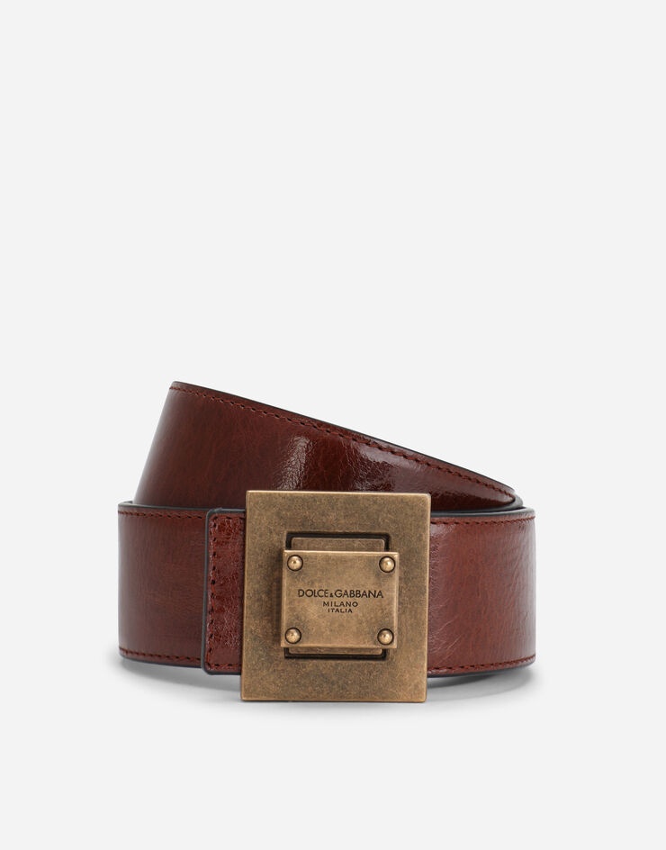 Mino calfskin belt with branded buckle - 1