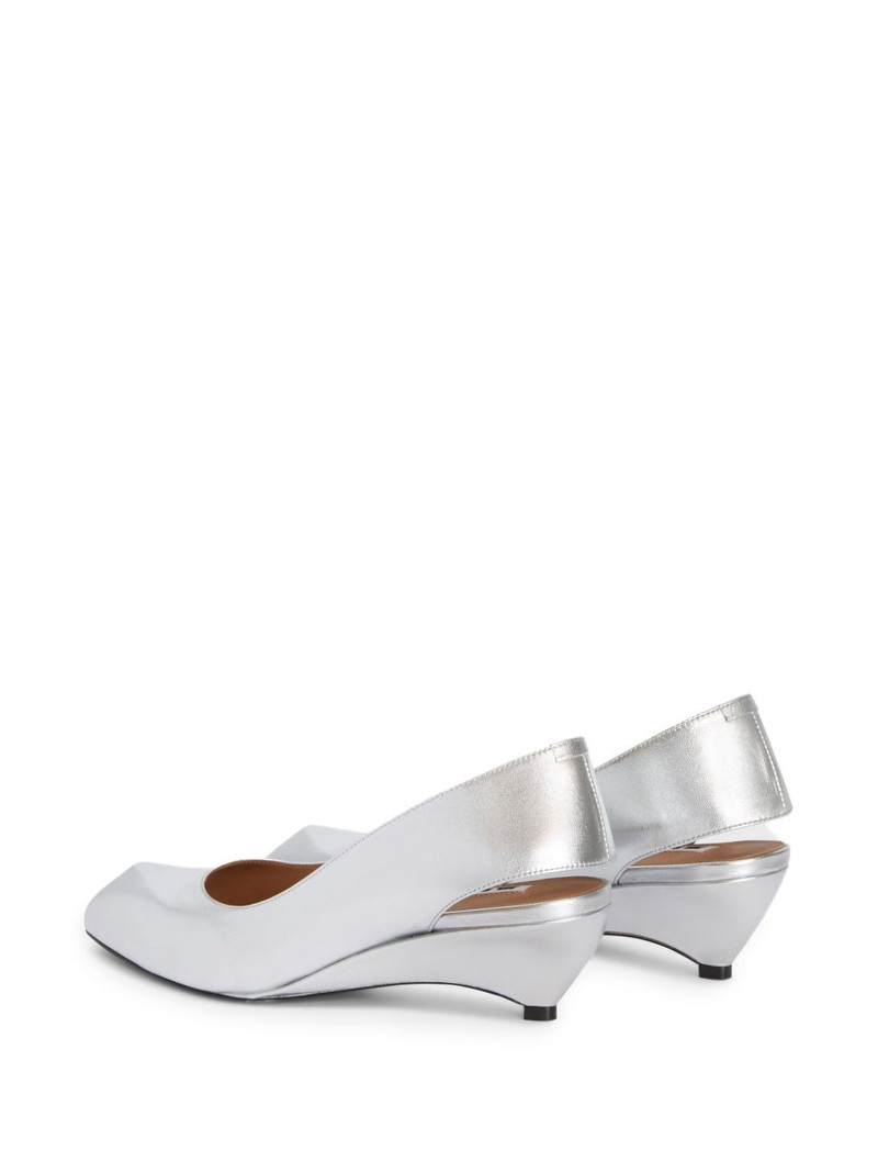 laminated leather slingback pumps 3