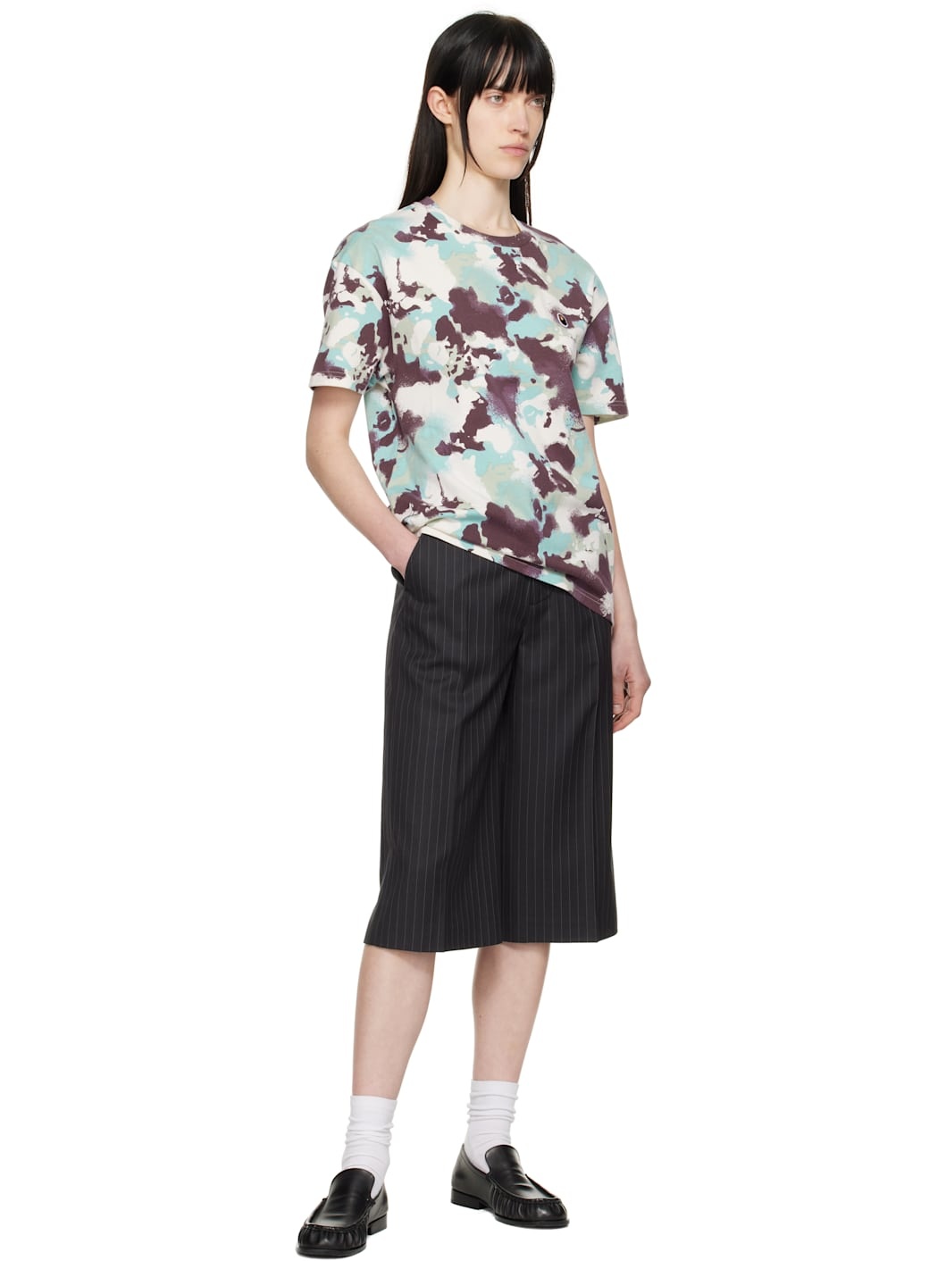 Blue & Purple Map Camo Oversized T-shirt - 4
