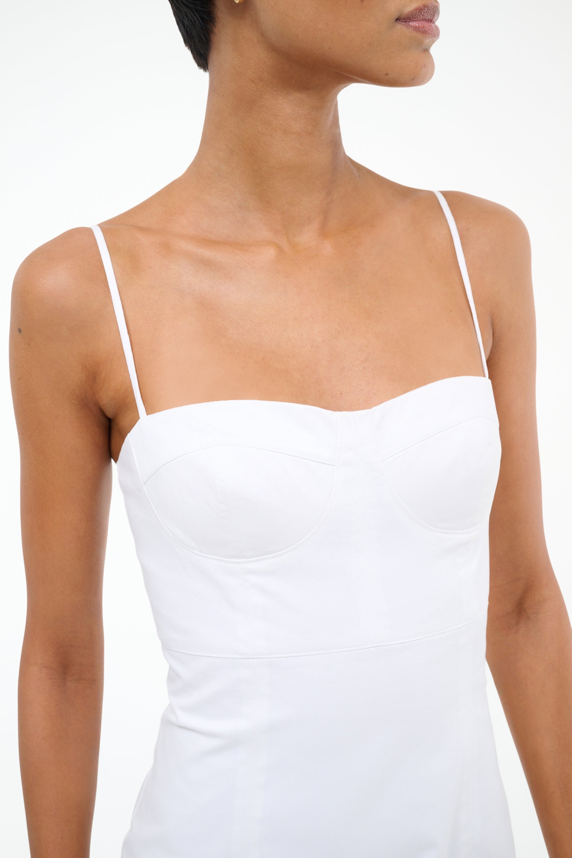 STAUD WHITNEY DRESS WHITE - 2