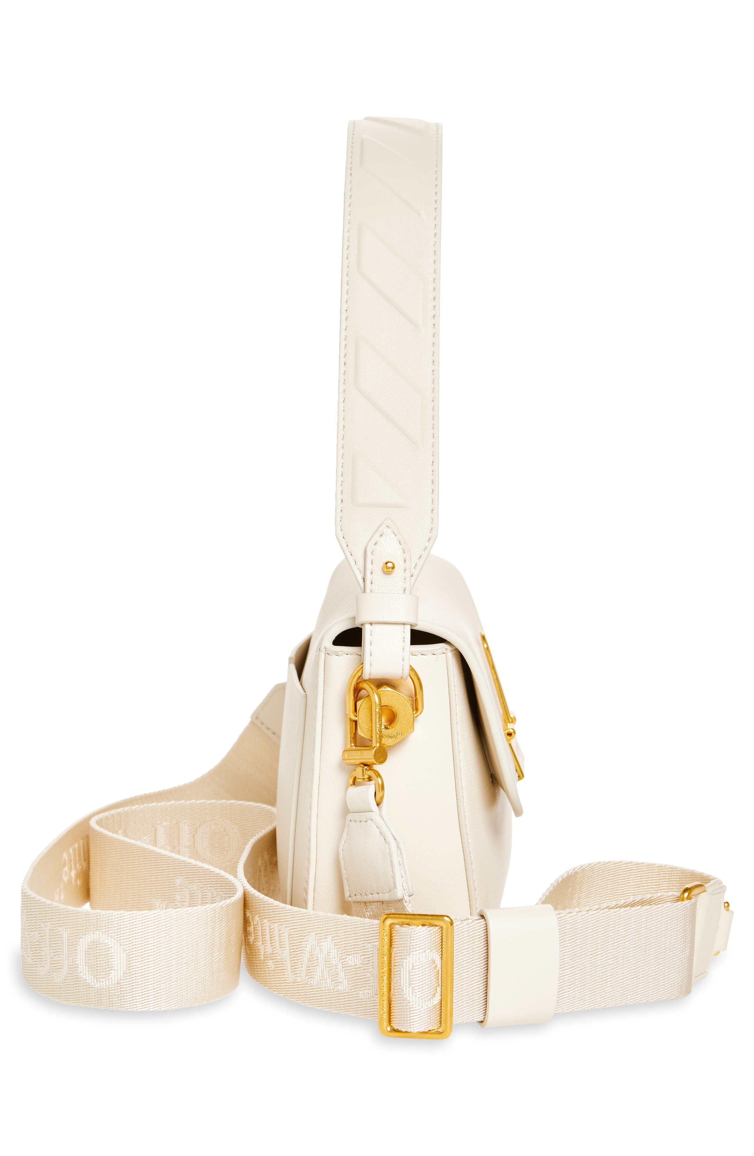 Off-White Medium Soft Binder Leather Shoulder Bag in Dust at Nordstrom - 6