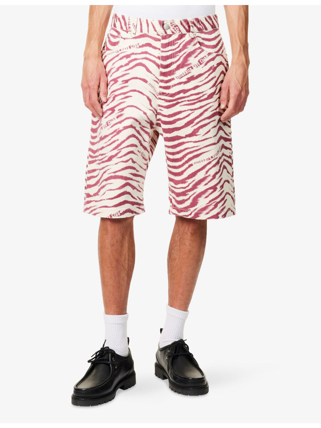 Zebra Straight-Leg Denim Shorts - 3