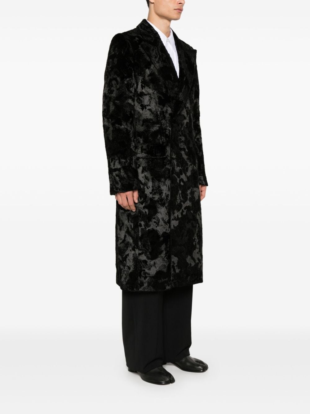 patterned-jacquard coat - 3