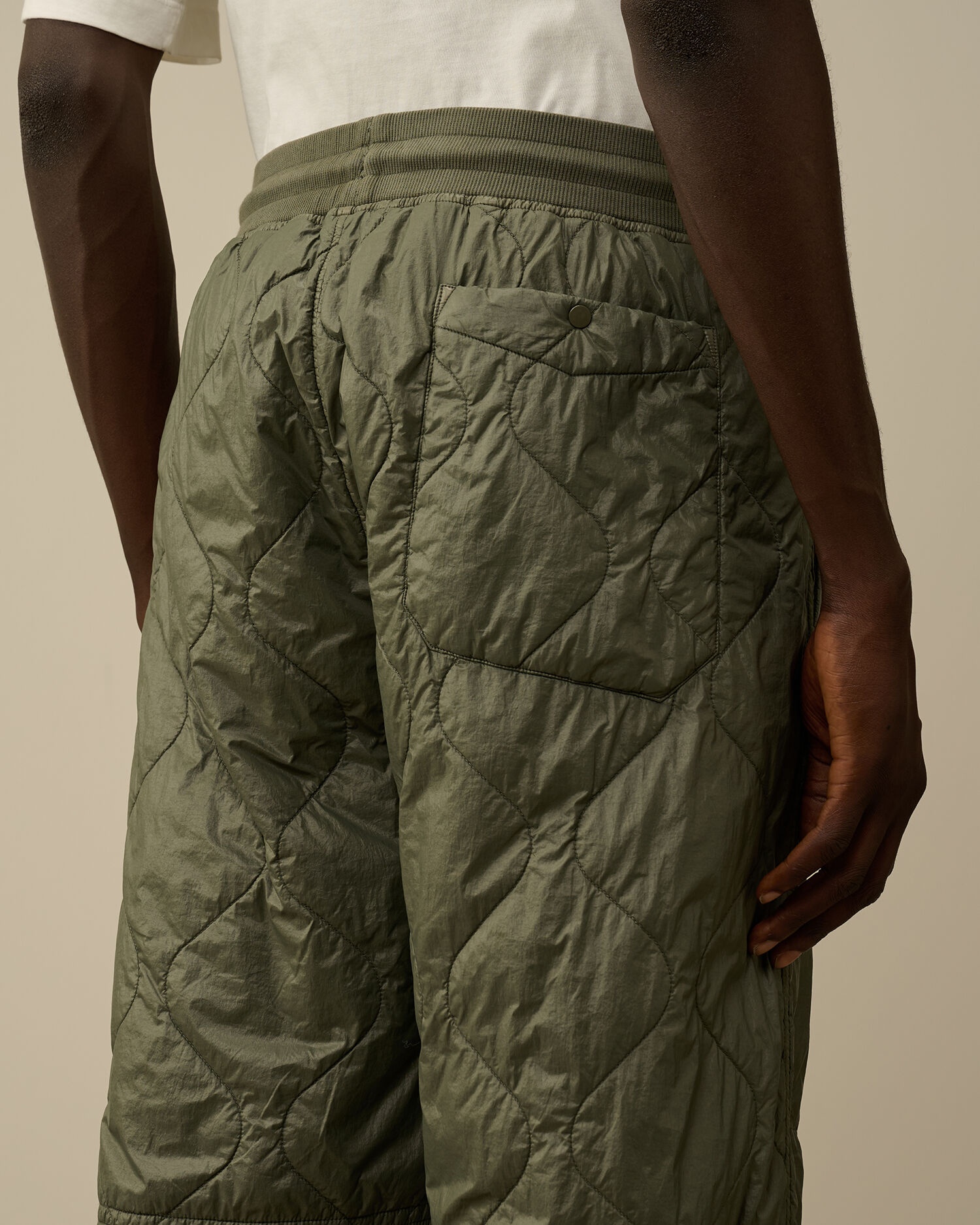 Diagonal Raised Fleece Mixed Quilted Sweatpants - 7